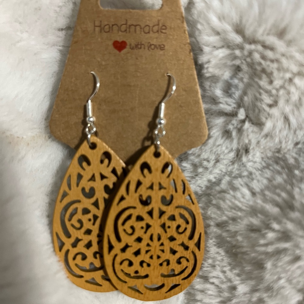 Handmade wood earrings